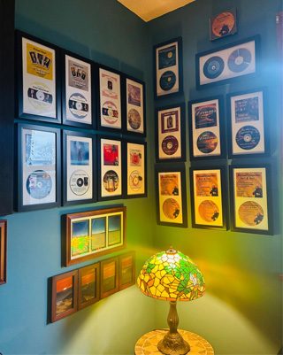 My 15 albums are displayed in my den at home