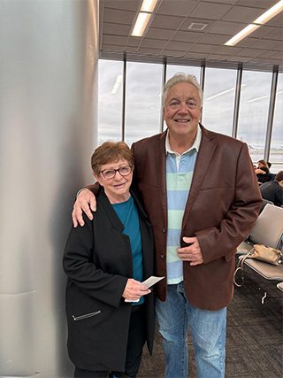 Michael at the Buffalo airport 02/20/26 with Patty Ludwig. Patty is Frank Sinatra’s actual cousin! (Small world)